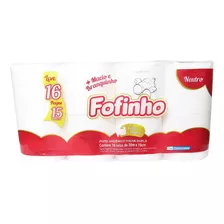 Papel Higiênico Fofinho Folha Dupla 16 Rolos 30mt X 10cm