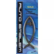 Jesus Fish Ichthus Cross Large Weatherproof Auto Emblem Gold