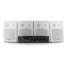Kit Sonorização Frahm Som Ambiente Amplificador + 4 Caixas