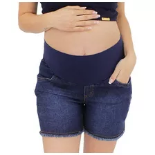 Shorts Gestante Jeans Cós Suplex Elástico