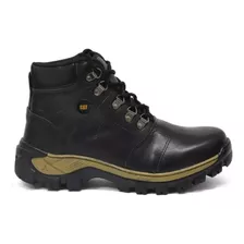 Coturno Bota Masc Couro Solado Costurado + Palmi Gel Oferta