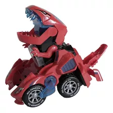 Robo Brinquedo Vira Carro Dinossauro Som Luz E Movimento Cor Vermelho Personagem Dragão Mecânico