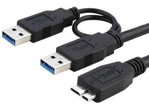 Cable Dual En Y Con 2x Micro A A Tipo B Usb 3.0/2.0 Dd Wii-u