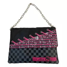 Monster High Bolsa Para Chicas Hermosa Acabado De Los Herrajes Metaico Plata Color Negro Color De La Correa De Hombro Plata