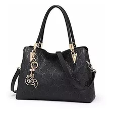 Bolsa Para Dama Negro Cuero Tote Foxer