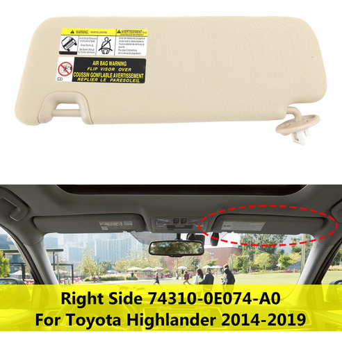 Luz De Visera Solar Lateral Derecha Para Toyota Highlander 2 Foto 4