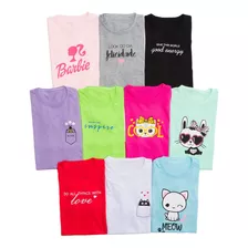 Kit Com 6 Blusa Infantil Camisa Camiseta Malha Tam 2 Ao 16 