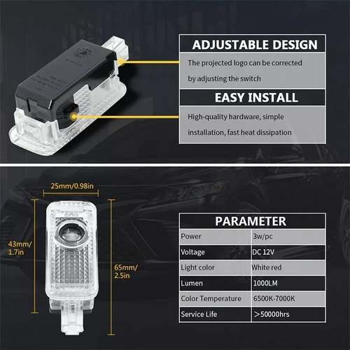 Luz Cortesa Bienvenida Para Audi A1 A3 A4 A5 A6 Q3 Q5 Q7 Tt Foto 5