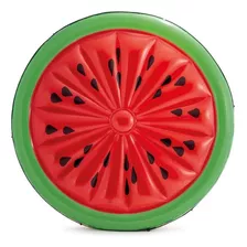 Colchon Salvavidas Inflable Forma De Sandia Redonda Intex Color Rojo Y Verde