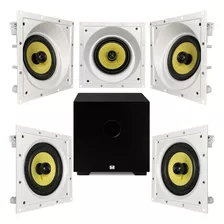 Kit 5.1 Caixa De Embutir Gesso Jbl Ci6sa + Subwoofer Cube 8