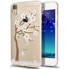 Caso Para iPhone XR Clear Cherry Blossom Floral Flor Di...