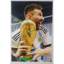 Poster Lamina Messi Sonrie Copa Argentina Campeon Laser Rock