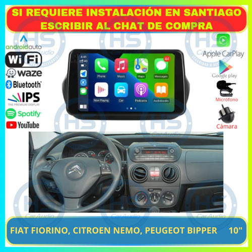 Radio 10 P Android Auto Carplay Citroen Peugeot Fiat Furgn Foto 2