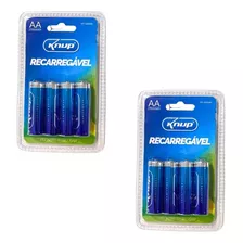 8 Pilhas Aa Recarregável 2700 Mah Knup