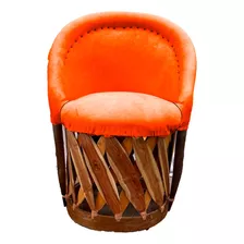 Mueble Silla Equipal Estilo Cola De Pavo Color Naranja