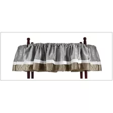 Baby Doll Bedding Round Crib Canopy Valance, Plata, 4 Piezas