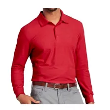 Polera Pique Manga Larga Hombre Suave Textura Segman