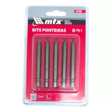 Jogo De Bits Phillips Ph1 X 75 Mm Em Aço Crv Com 5 Peças Mtx