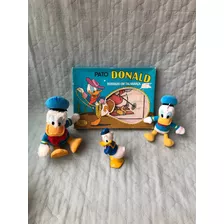 Kit Pato Donald 4 Peças, Bordado Anos 70, Pelúcias, Vinil