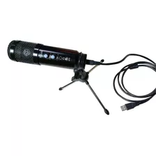 Microfono Condensador Iqual Fm669u Usb Profesional + Tripode Color Negro