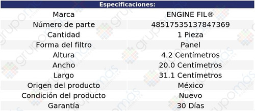 Filtro De Aire Engine Fil Isuzu Amigo V6 3.2l 1998 A 2000 Foto 2