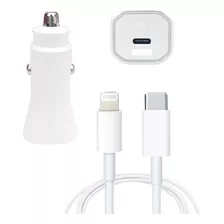 Cargador Auto Para iPhone 25w Usb-c Ligthing Pack 10 Pzs