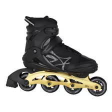 Patins Oxer Byte In Line Fitnes Abec 7 Preto/ouro 