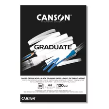 Canson Block Graduate Noir 120 Grs A4 X 20 Hojas Color Negro