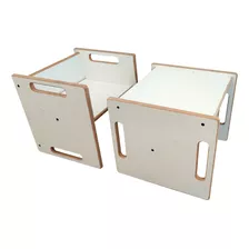 2x Silla Mesa Montessori Para Niños 3 Posiciones Madera 