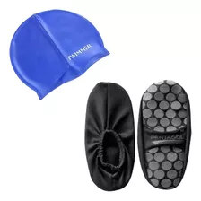 Kit Hidroginastica Touca Silicone E Sapatilha Antiderrapante