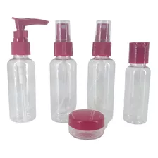 Kit Botellas De Viaje Envases Reutilizables 5 Piezas 60ml