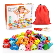 Juego Didáctico Set De Enhebrado En Madera Motricidad Fina