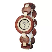 Bewell Reloj De Madera Mujer Reloj De Pulsera De Cuarzo Anal