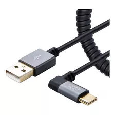 Cable Usb C A A, Cablecreation En Espiral En Angulo Izquier