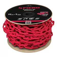 Rollo Cadena Plastico Roja 3mm X 25 Metros Fiero Capl-3r