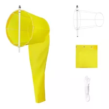  Biruta - Windsock Conjunto Completo 50cm Amarelo Aeroind