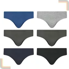 Kit C/6 Cueca Slip Masculina De Algodão Original Selene