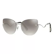 Miu Miu Scenique Smu 51x Shaded Eye Cat Plata Espejo Gris