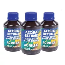 6 Frascos Acqua Betume Acrilex 100ml