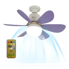 Ventilador De Techo De 30 W Con Luz Integrada E27, Techo Rem