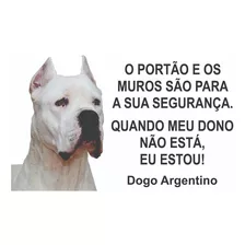 Placa Identificação Cão Bravo Cuidado 40 X 24cm Alto Padrão