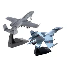 2 Peças 1/100 Flanker Sukhoi Su-27 Com Attack Alloy Plane