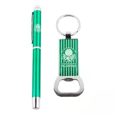 Caneta Roller Ball Com Chaveiro Abridor Garrafas Palmeiras