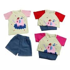 Conjunto Verano Short Y Polera Elefante Af-127