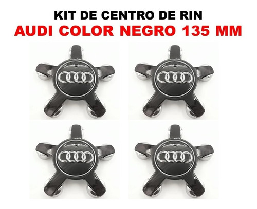 Kit De 4 Centros De Rin Audi A4 Allroad 10-15 135 Mm Negro Foto 4