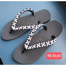 Sandália/chinelo Havaianas Personalizadas Com Perolás