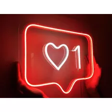 Painel Neon Led Like Curtir Instagram 30cm