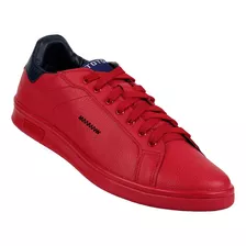 Tenis Casual Hombre Rojo Tacto Piel Toto 07703802