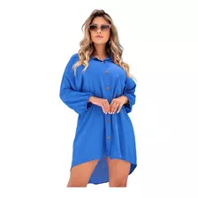 Vestido Modelo Camisão Chemise Estilosa Saída De Praia