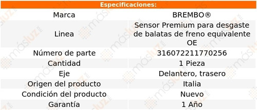 1.sensor Para Balatas Delantera O Trasera Ml500 06/07 Brembo Foto 2